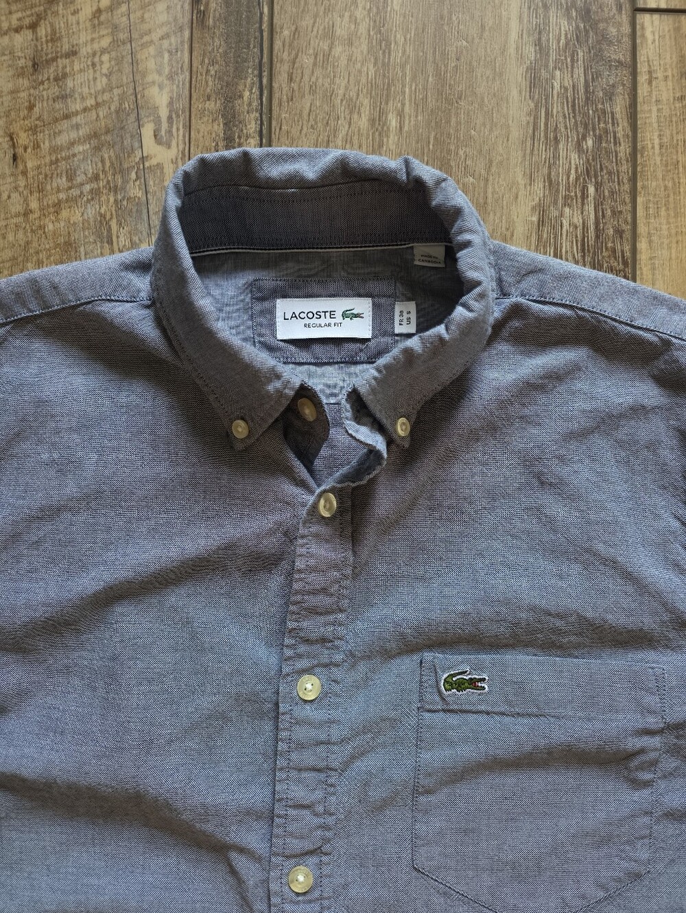 Lacoste - Regular Fit Oxford Cotton Shirt - S - Slate Blue